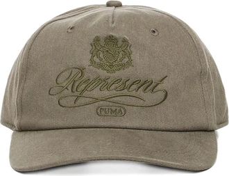 Puma x Represent logo-embroidered cap - unisex - Recycled Cotton/Cotton/Polyester - One Size - Green