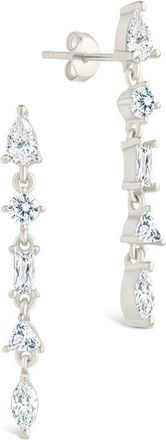 Sterling Forever Jacinda Cubic Zirconia Drop Earrings in Silver at Nordstrom