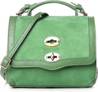 Zanellato Postina Zashmere & Cactus - Dames - Handtassen - Groen - ONE Size - Katoen - Tassen
