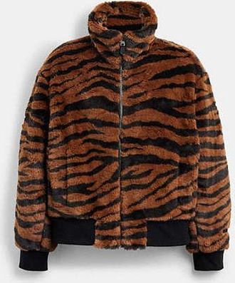 Coach Faux Fur Bomber Jacket In Recycled Polyester