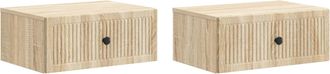 vidaXL Armario De Noche 2 Uds. Roble Sonoma 49 X 34,5 X 20 Cm Vidaxl