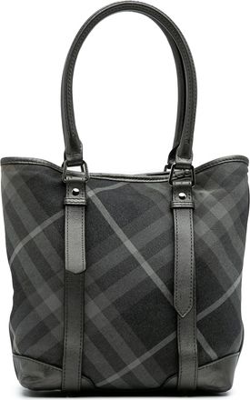 Burberry Pre-owned Womens Check Tote Bag - Grey Textile - One Size