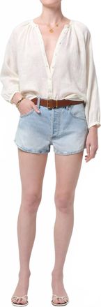 Citizens Of Humanity Paro Linen Long Sleeve Blouse In Vanilla