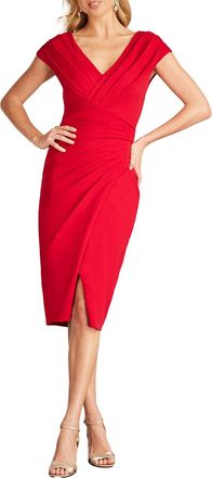 Tadashi Shoji Molloy Pleated Drape Cocktail Dress