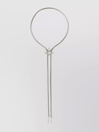 Vivienne Westwood metal necklace with gemstone pendant and adjustable length