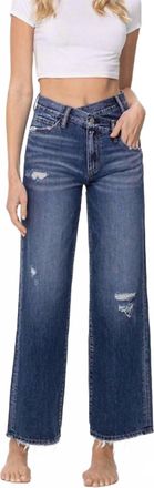 Flying Monkey Olivia Relaxed Straight Denim Jeans In Blue