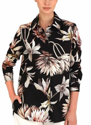 Rani Arabella Classic Cotton Dahlia Shirt In Black