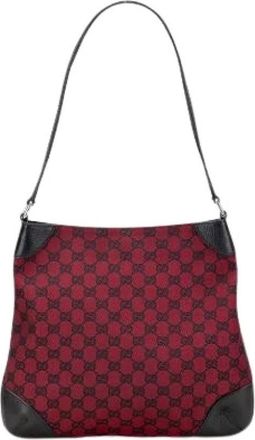 Gucci Pre-owned Shoulder Bags, female, Red, Size: ONE SIZE Pre-owned Canvas Shoulder Bag