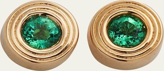 Sydney Evan 14k Yellow Gold Fluted Emerald Stud Earrings