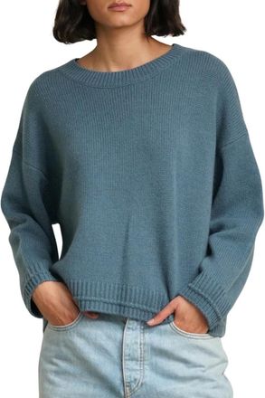 Sablyn Alston Boyfriend Crew Top In Smoky Blue