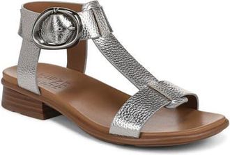 Naturalizer Brandy T-Strap Sandal in Soft Pewter at Nordstrom, Size 5.5