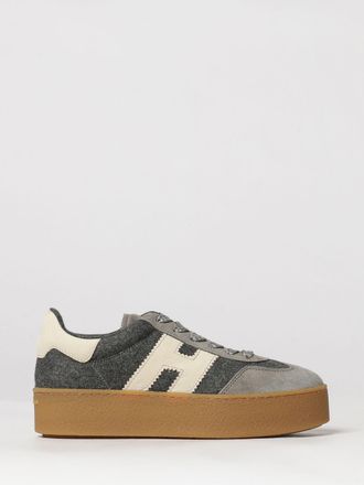 Hogan Cool Leather and Technical Fabric Platform Sneakers with H Logo