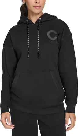 Calvin Klein Eco Hoodie Womens Black Fleece Long Sleeve Pullover FTS1564