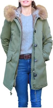 BLONDE No.8 Parka Aspen 515 - Dames - Parka Jassen - Groen - L - Katoen - Jassen