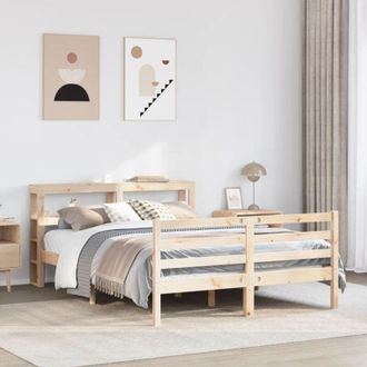 vidaXL Estructura De Cama Sin Colch&oacute;n Madera Maciza De Pino 140x190 Cm Vidaxl