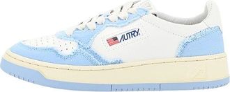 Autry (WMNS) AUTRY Medalist Low Leather and Fabric White Baby Blue AULW-CB04