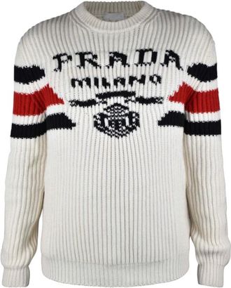 Prada Heren, Truien, Wit, Maat: XL Kasjmier