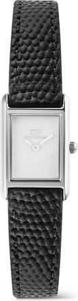 Daniel Wellington Bound Mini Tank Leather Strap Watch, 17mm x 26mm in Silver-Tone/black at Nordstrom