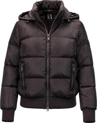 A|X Armani Exchange Donsjack - Dames - Winterjassen - Bruin - S - Leer - Jassen