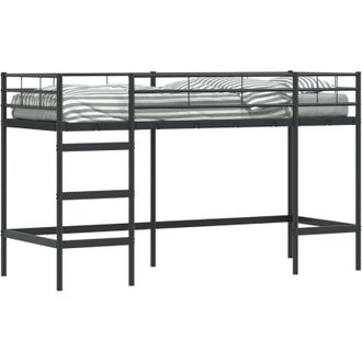 vidaXL KidsLoft Bed Frame Black 99.5 x 190 cm Steel vidaXL