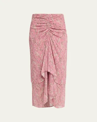 Veronica Beard Sira Floral Chiffon Skirt
