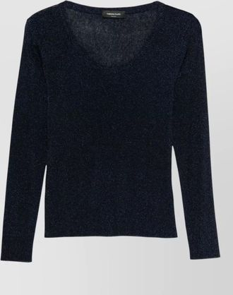 Fabiana Filippi scoop neck slim knit long sleeve sweater