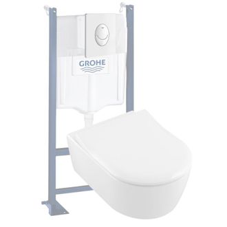 Villeroy & Boch Pack Inodoro Suspendido Sin Cerco Villeroy Et Boch Avento + Asiento + Placa + Estructura