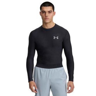 Under Armour Mens Heatgear OG Compression Long Sleeve - Black/Chrome Size 3XL