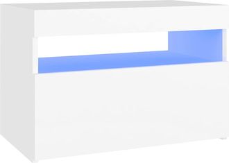 vidaXL Vidaxl - Mueble De Tv Con Luces Led Blanco 60x35x40 Cm