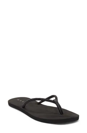Reef Bliss Bling Fling Flip Flop in Black at Nordstrom, Size 12