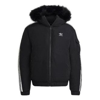 adidas Winter Originals Bomber Jacket Asia Sizing Black White HR4435