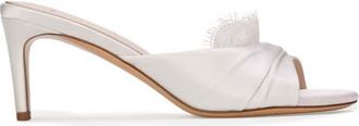Black Suede Studio Lacey65 Sandal in White Satin at Nordstrom, Size 40 Eu
