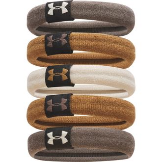 Under Armour 5-Pack Assorted Performance Hair Ties in Peppercorn/khaki Base at Nordstrom