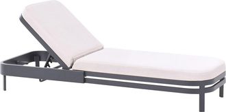 Beliani Tumbona con coj&iacute;n Metal Beige claro