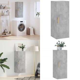 vidaXL Mobile a Parete Grigio Cemento 34,5x34x90 cm - Mobile a parete - Armadio a muro