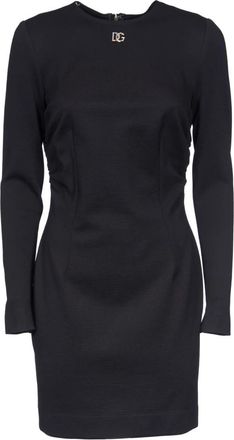 Dolce & Gabbana Zwarte Pinafore Metalen Jurk - Dames - Kleedjes - Zwart - S - Kleedjes