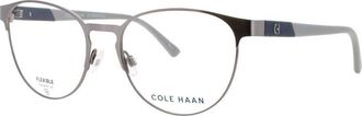 Cole Haan Unisex Gunmetal Rectangular Eyeglass Frames Ch-Ch4522-033-53