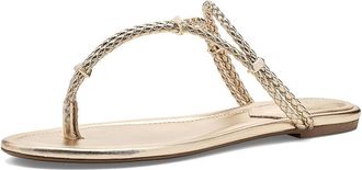 Schutz Cordelia Flat Womens Sandals Platinum : 8.5 M, Leather