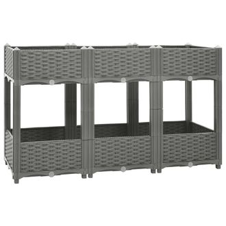 Berkfield Home Raised Bed 120x40x71 cm Polypropylene in Grey | Size: 120 x 40 x 71 cm