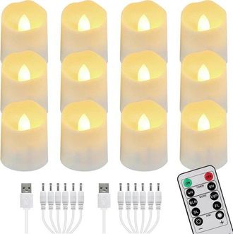 OEM Velas Led Recargables - Temporizador - Regulables - Juego De 12
