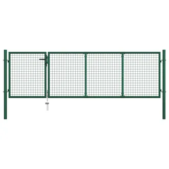 Berkfield Home Garden Gate Steel 350x100 cm Green