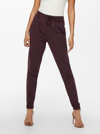 Only Jogger Pants ONLY ONLPOPTRASH LIFE EASY COL PANT PNT NOOS, Damen, Gr. XS (34), L&auml;nge 34, rot (port royale), Milano Rib, Obermaterial: 63% Viskose, 32%