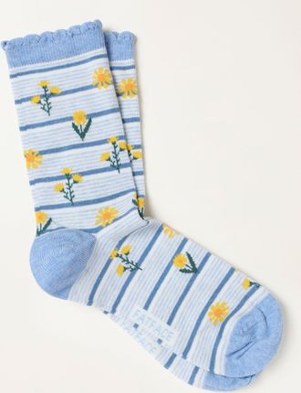 Fat Face FatFace Light Blue Daffodil Socks