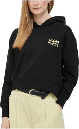 Calvin Klein Kleurrijke Artwork Hoodie - Dames - Hoodies - Zwart - S - Katoen - Hoodies & sweatvesten
