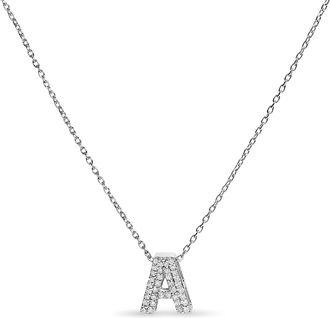 House of Brilliance 10K Gold Diamond Accent A-Z Initial Bubble Pendant Necklace