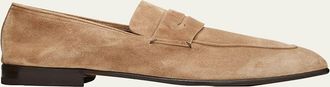 Ermenegildo Zegna Mens Suede Penny Loafers