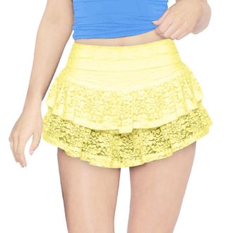 Generic Womens Skirts,Skirt Halloween,Womens Lace Mini Skirt Y2k Low Rise Layered Pleated Ruffle Half Slip Skirts Flowy Frilly A Line Short Underskirts Fairy 