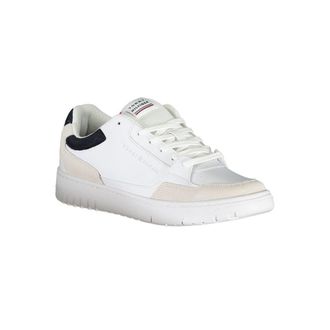 Tommy Hilfiger Contrast-Trimmed Leather-Blend Sneaker - White