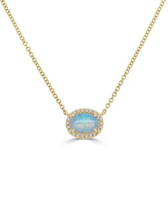 Sabrina Designs 14K 0.54 Ct. Tw. Diamond & Opal Necklace