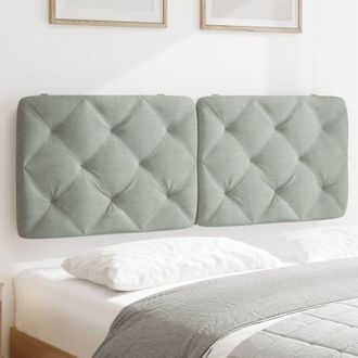 vidaXL Cuscino Testiera Grigio Chiaro 140 cm in Velluto - Vidaxl